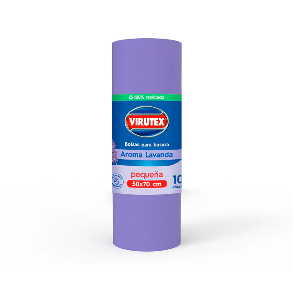 Bolsa de Basura Virutex 100% reciclada 50x70 Aroma Lavanda 10unid 1
