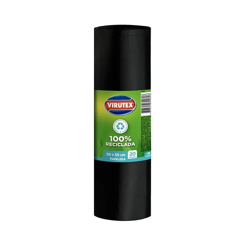 Bolsa de Basura Virutex 100% reciclada 50x55 papelera 20unds