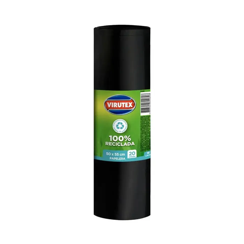 Bolsa de Basura Virutex 100% reciclada 50x55 papelera 20unds 1