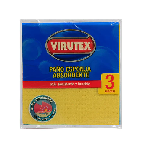 Paño Esponja Absorvente Virutex 3 unid.
