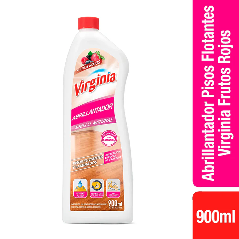 Abrillantador Piso Flotante Virginia Frutos Rojos 900ml 1