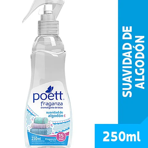 Aromatizante de telas Poett Suavidad de algodon 250ml con gatillo