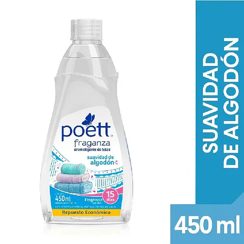 Recarga Aromatizante de telas Poett Algodón 450ml