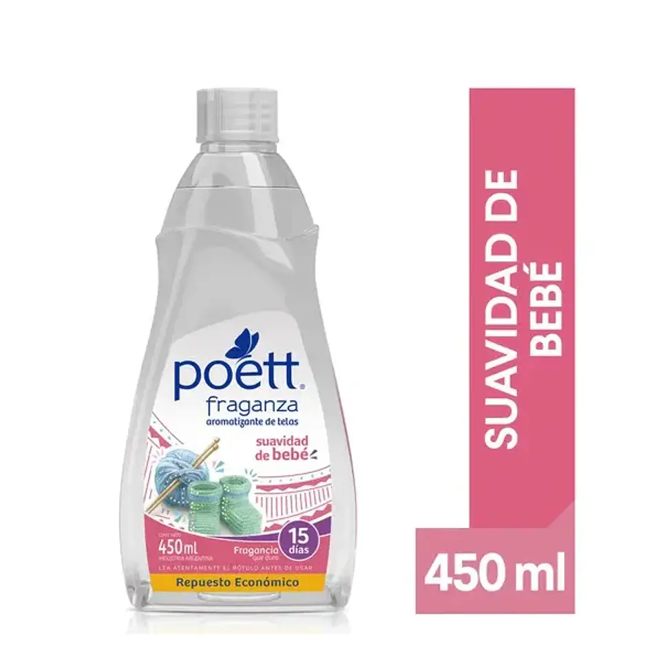 Recarga Aromatizante de telas Poett suavidad de bebé 450ml 1