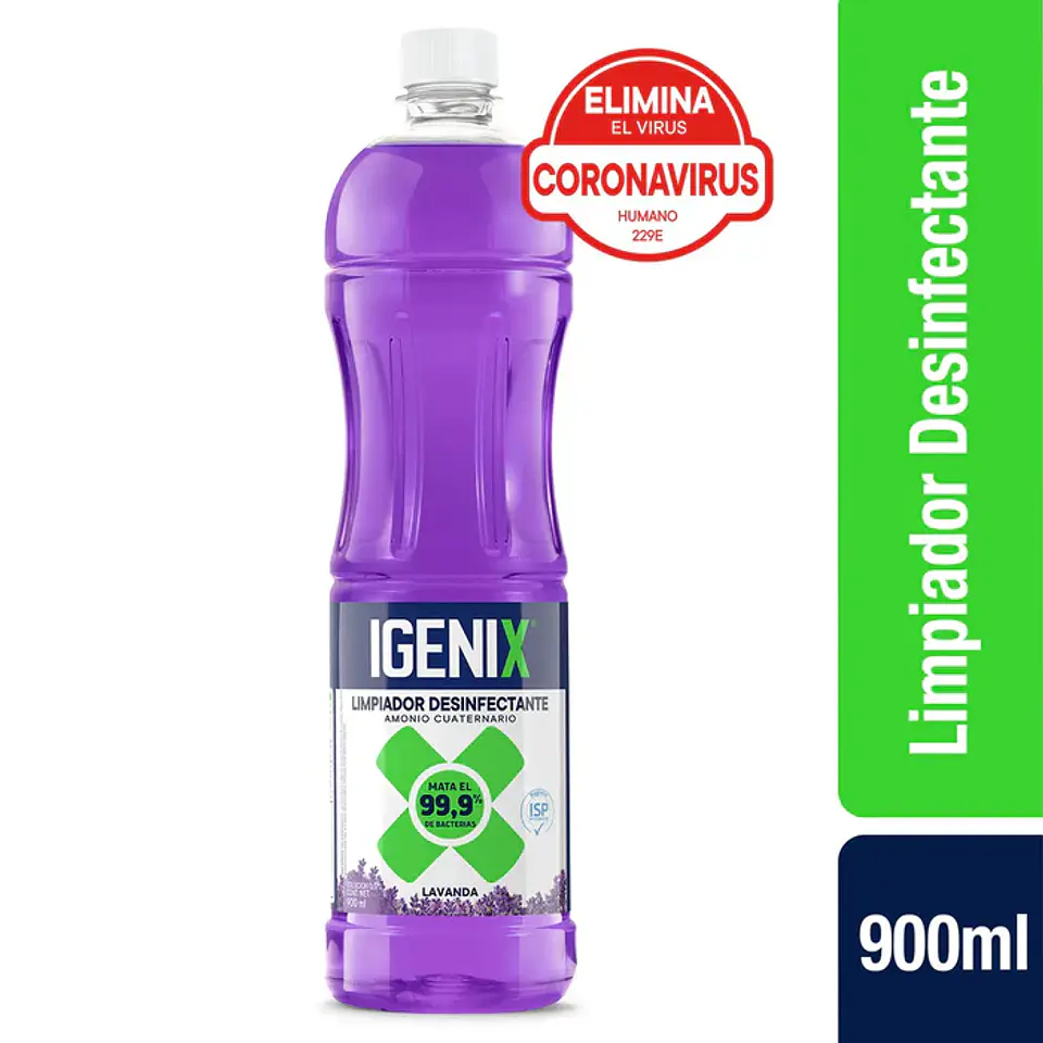 Limpiador Desinfectante Igenix Lavanda Amonio Cuaternario 900ml 1