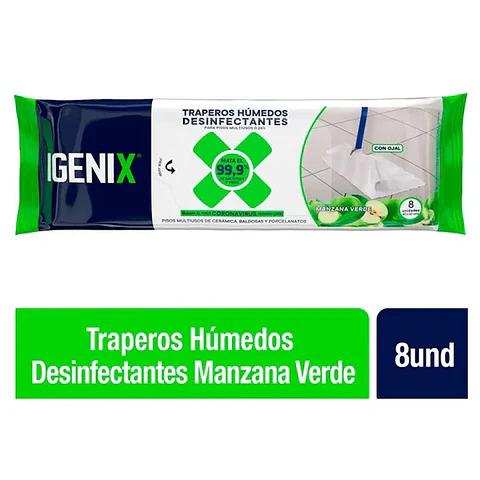 Traperos humedos desinfectantes Igenix manzana 8unds