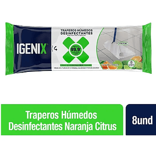 Traperos humedos desinfectantes Igenix naranja 8unds