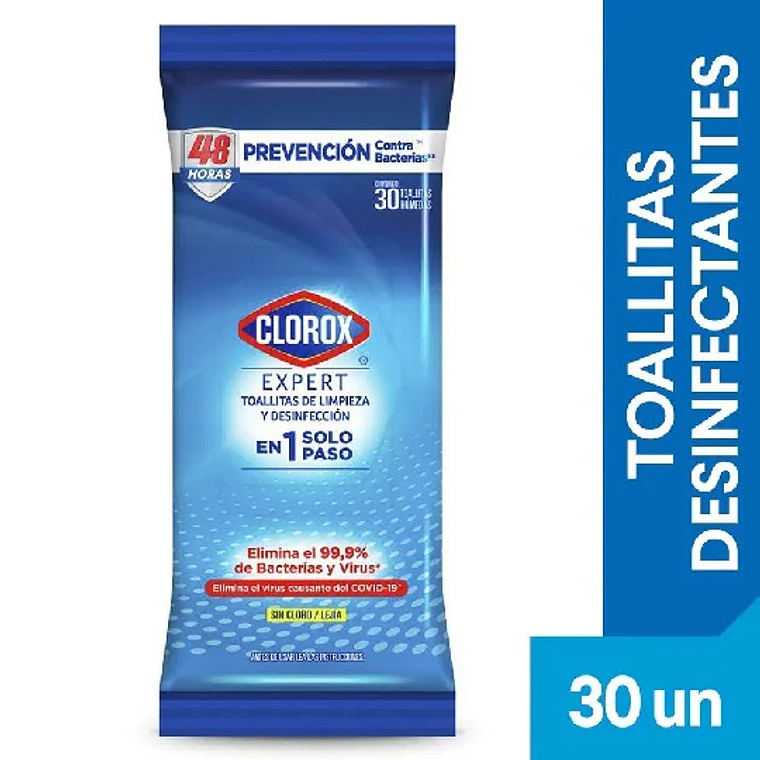 Toallitas Desinfectantes Clorox Expert Fresco flowpack 30 un 1