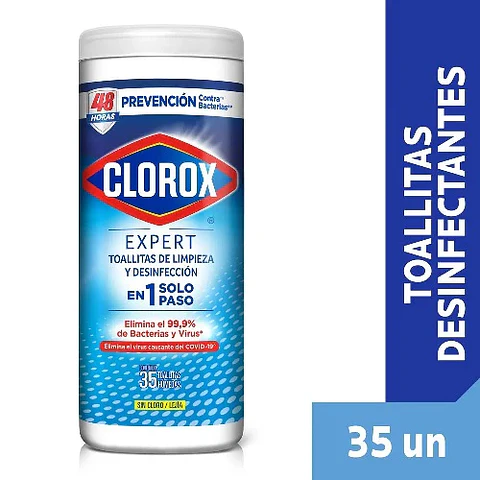 Toallitas Desinfectantes Clorox Expert Frasco 35un