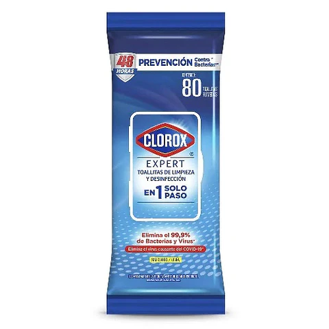 Toallitas Desinfectantes Clorox Expert Fresco flowpack 80unds