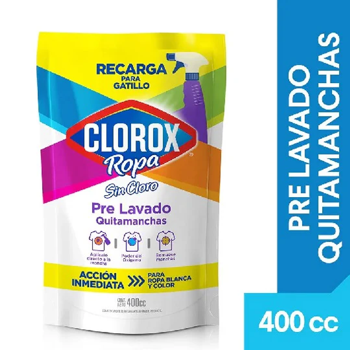 Pre Lavado Clorox Quitamanchas recarga 400ml 1