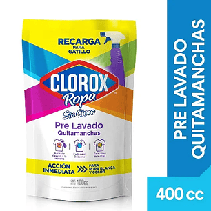Pre Lavado Clorox Quitamanchas recarga 400ml