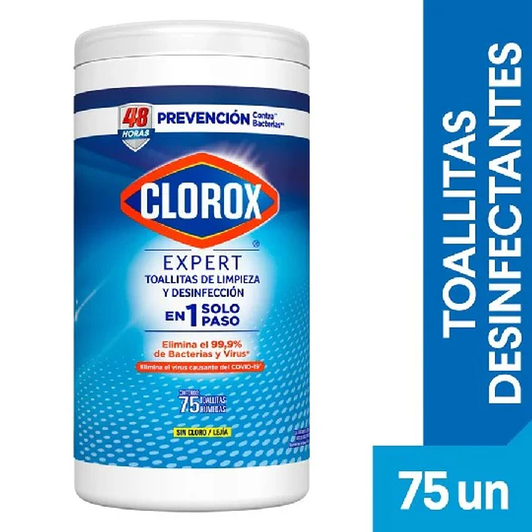 Toallitas Desinfectantes Clorox Expert Frasco 75un 1