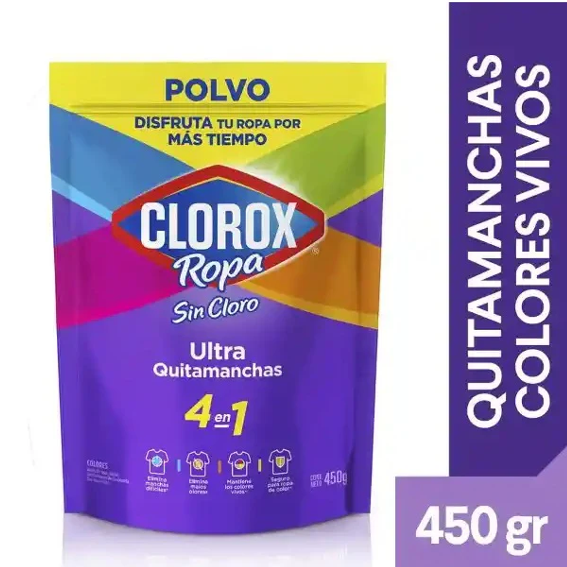 Quitamanchas ropa colores Clorox polvo 450g 1