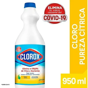 Cloro Liquido Clorox Pureza Citrica 950g