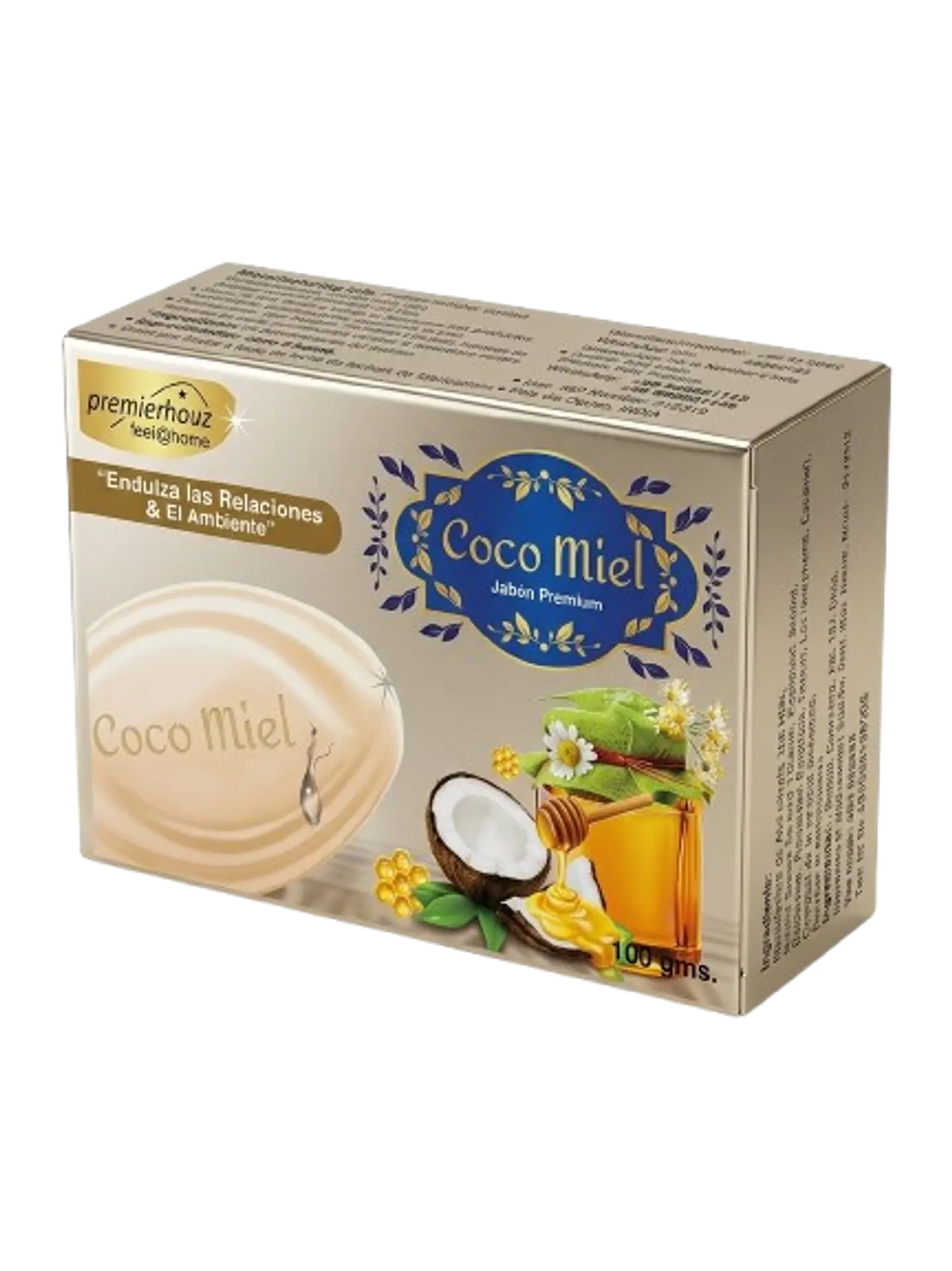 Jabón de Coco Miel Premierhouz - Endulza Relaciones y Ambientes (100g) 1