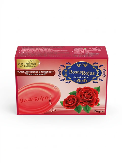 Jabón de Rosas Rojas Premierhouz - Amor y Nuevos Comienzos (100g)