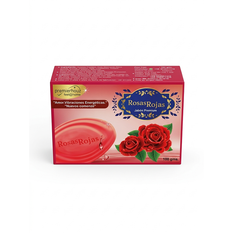 Jabón de Rosas Rojas Premierhouz - Amor y Nuevos Comienzos (100g) 1