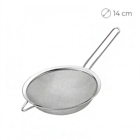 Colador de Malla Fina KmtStyle – 14 cm de Acero Inoxidable