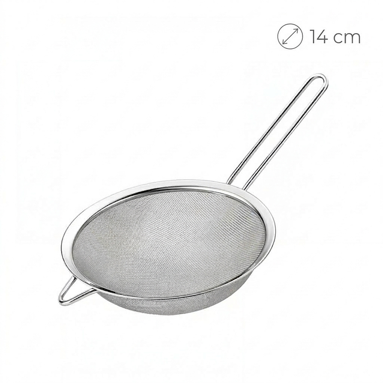 Colador de Malla Fina KmtStyle – 14 cm de Acero Inoxidable 1