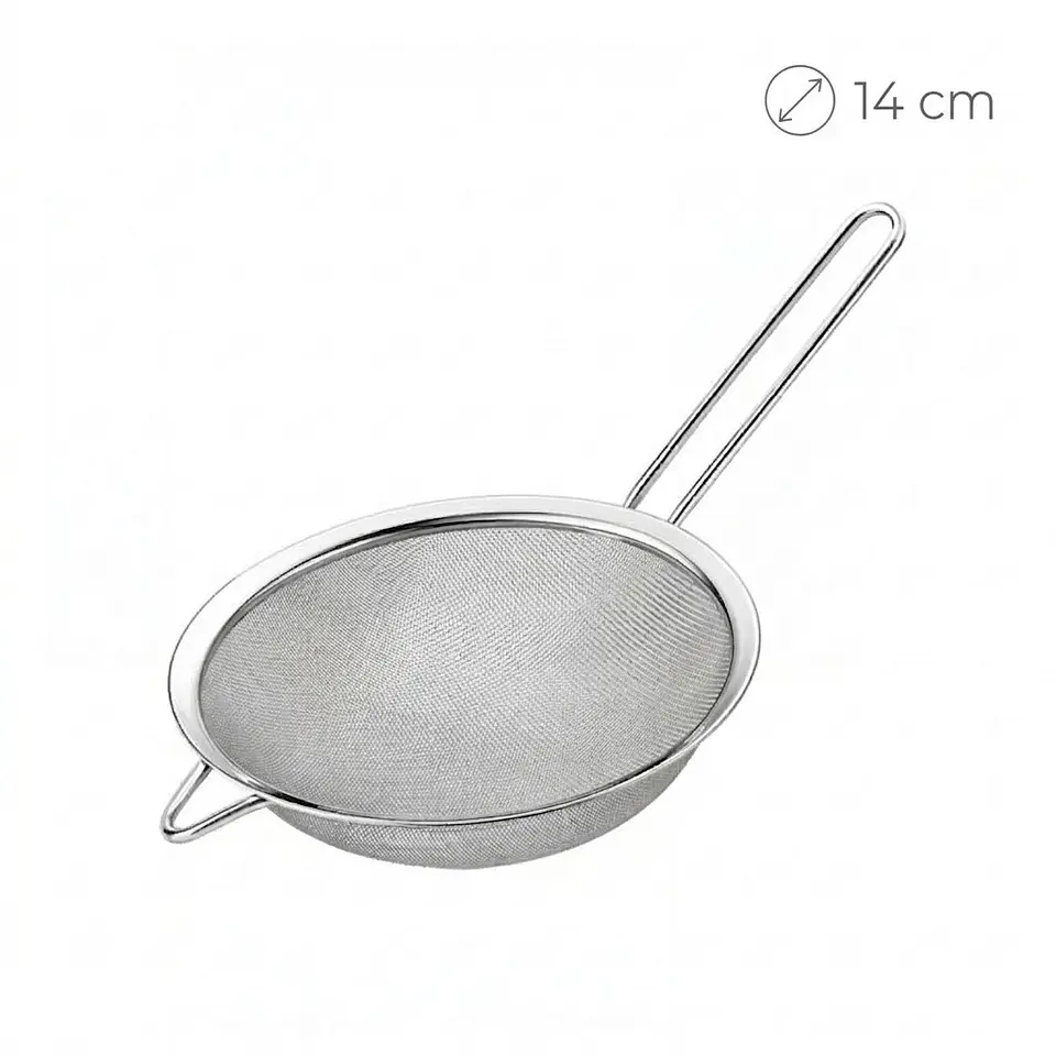 Colador de Malla Fina KmtStyle – 14 cm de Acero Inoxidable 1