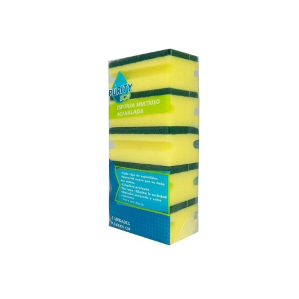 Pack 5 esponjas acanaladas Purity Eco 2