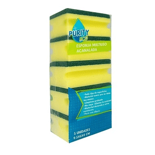 Pack 5 esponjas acanaladas Purity Eco