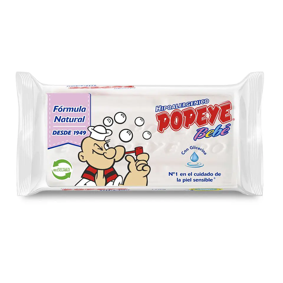 Jabón Hipoalergénico Popeye Bebé de lavar 170 gramos 1