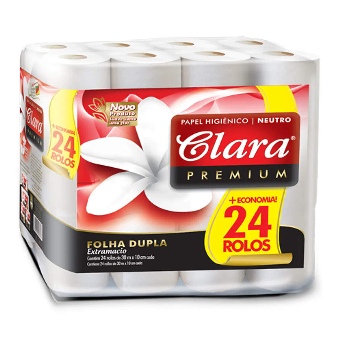 Papel Higiénico Doble Hoja Clara 24 Rollos 30 mts 1