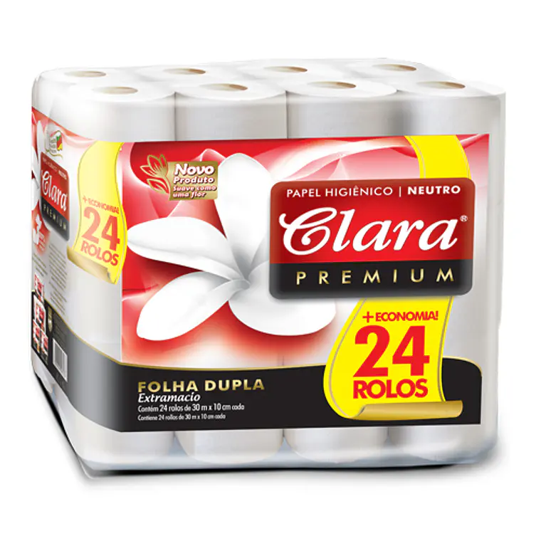Papel Higiénico Doble Hoja Clara 24 Rollos 30 mts 1