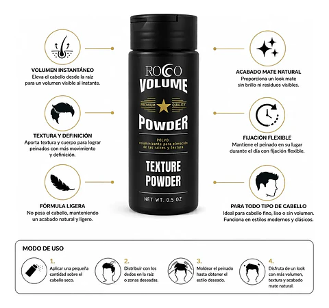 Rocco Polvo Texturizante Volumen Powder 15g