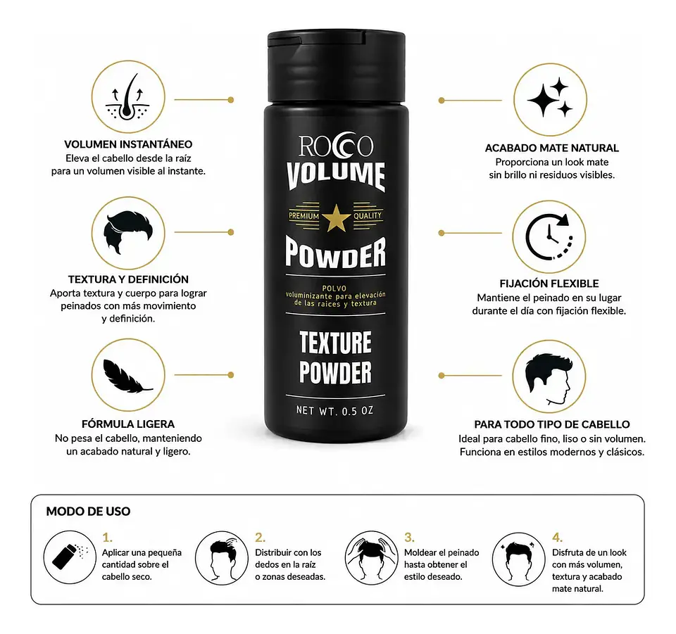 Rocco Polvo Texturizante Volumen Powder 15g 2