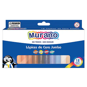 Lapices De Cera 12 Colores Jumbo Redondos Murano