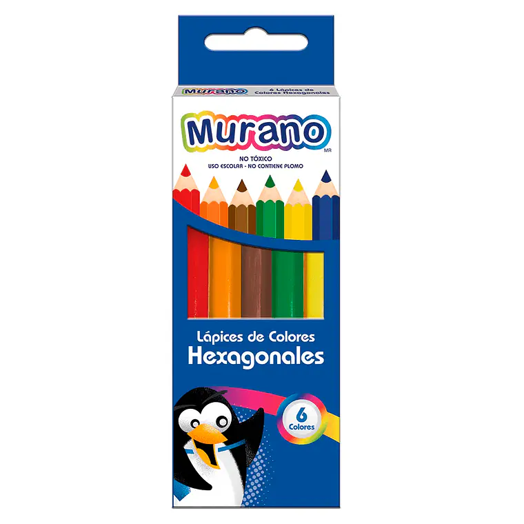 Lapices 6 Colores Cortos Hexagonales Murano 1