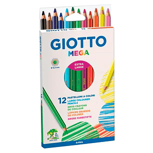 Lapices 12 Colores Largos Jumbo Cromomega Giotto