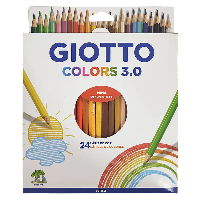 Lapices 24 colores largos hexagonales Giotto 1