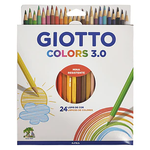 Lapices 24 colores largos hexagonales Giotto