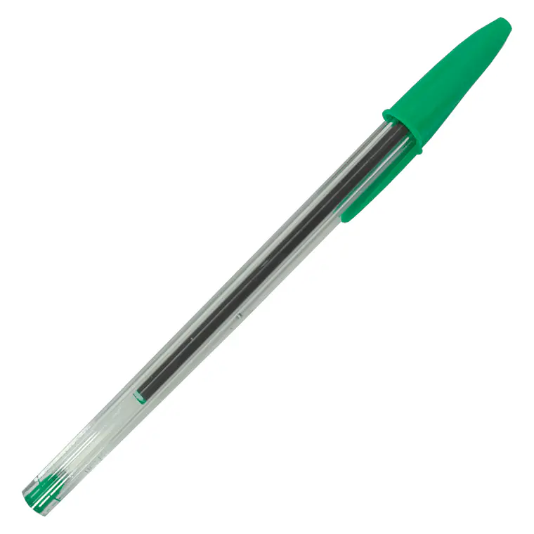 Lapiz Pasta Cristal Verde Punta Media 1,0 Mm 1 Unidad Codificado Bic 1