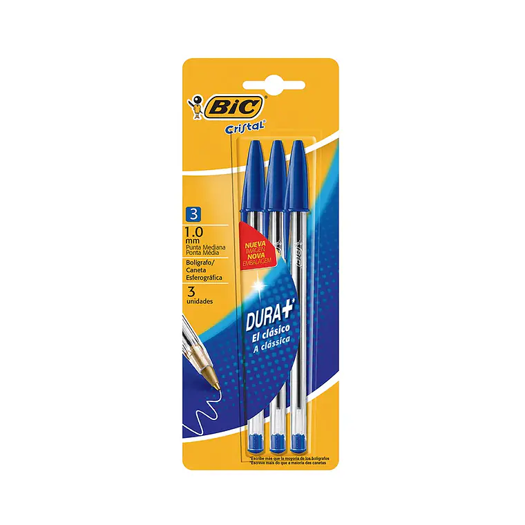 Blister 3 Lapices Pasta Azul Punta Media 1,0 Mm Bic 1