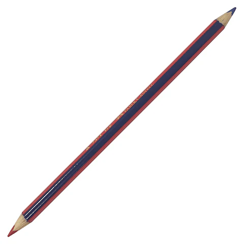 Lapiz Bicolor Azul Y Rojo Delgado Triangular 1 Unidad Faber Castell