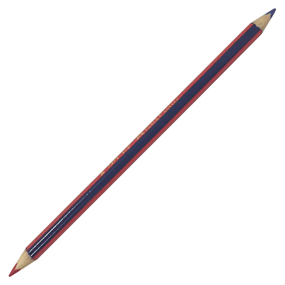 Lapiz Bicolor Azul Y Rojo Delgado Triangular 1 Unidad Faber Castell 1