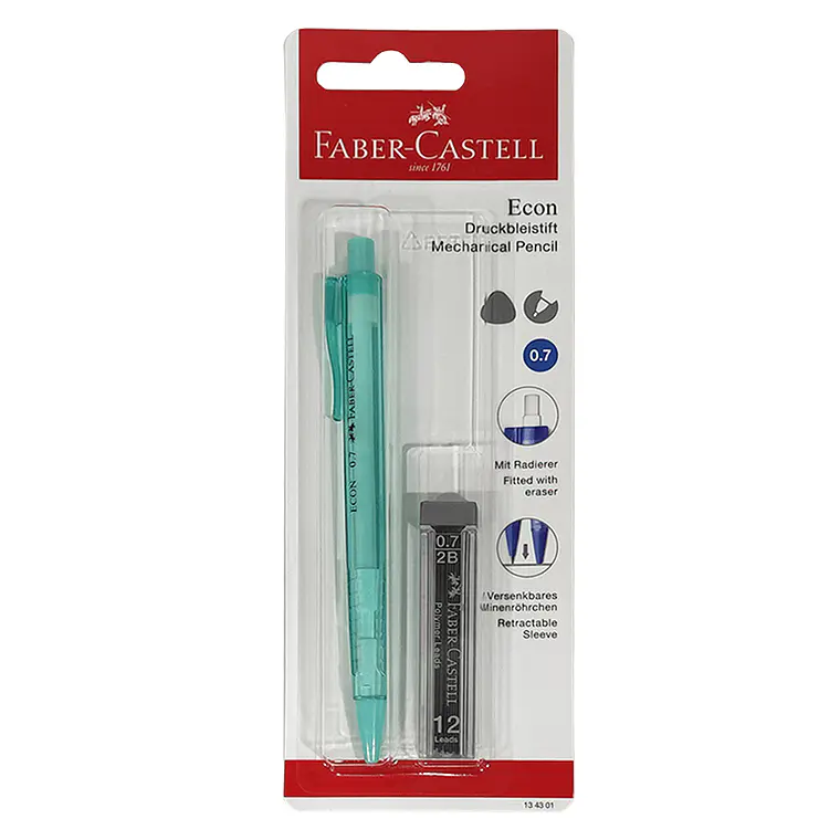 Set Portaminas 0,7 Mm + Minas Faber Castell 1
