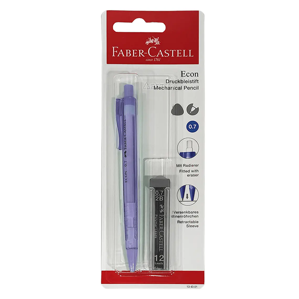 Set Portaminas 0,7 Mm + Minas Faber Castell 2