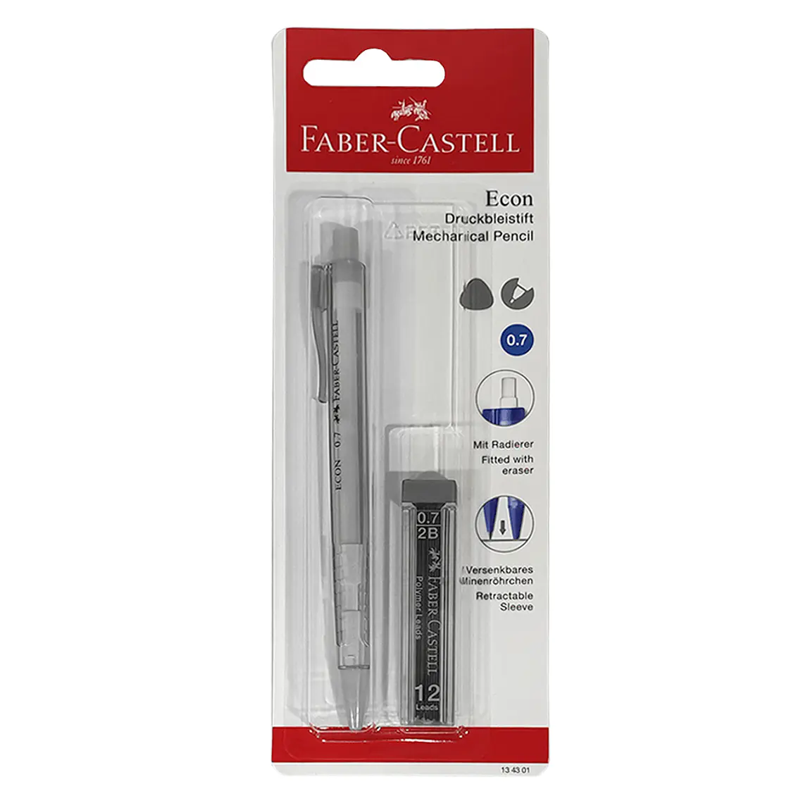 Set Portaminas 0,7 Mm + Minas Faber Castell 3