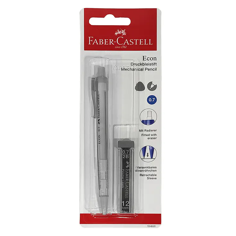 Set Portaminas 0,7 Mm + Minas Faber Castell 3