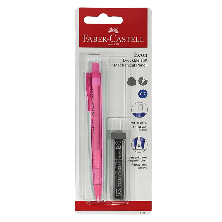 Set Portaminas 0,7 Mm + Minas Faber Castell 4