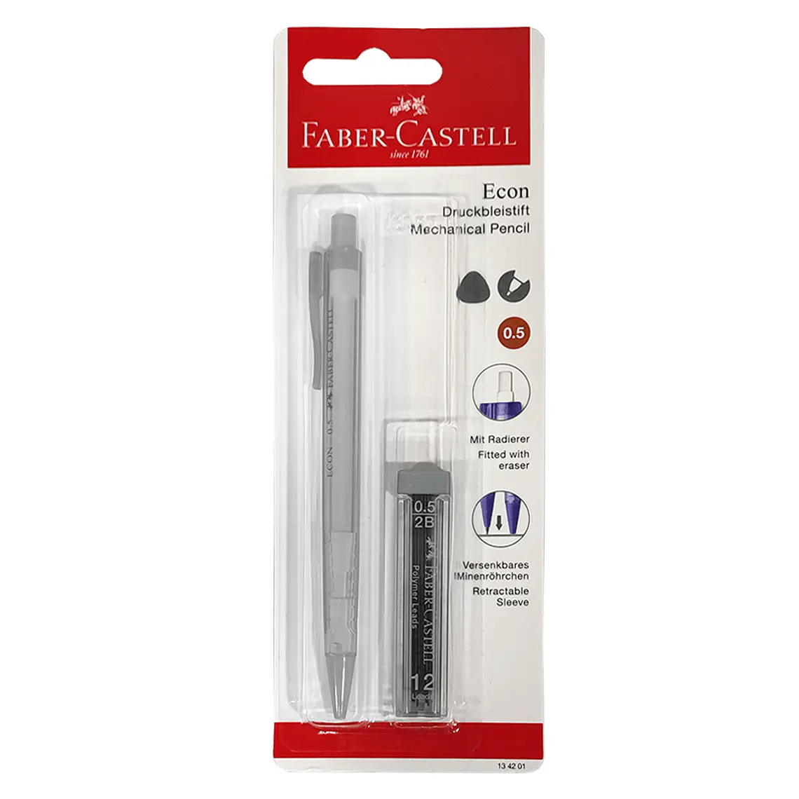 Set Portaminas 0,5 Mm + Minas Econ Faber Castell 2