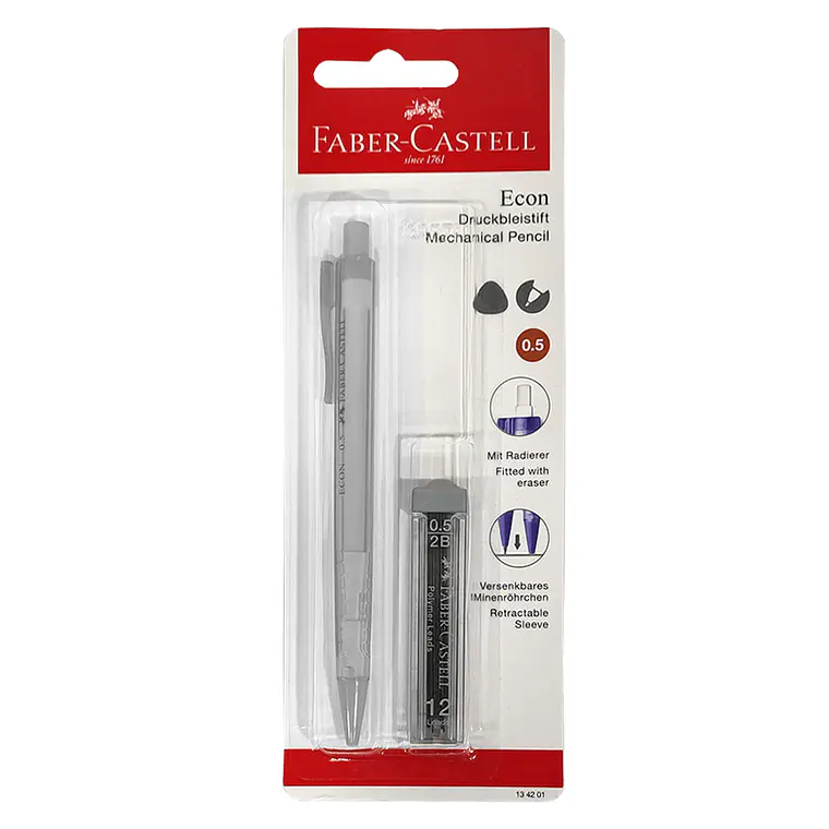 Set Portaminas 0,5 Mm + Minas Econ Faber Castell 2