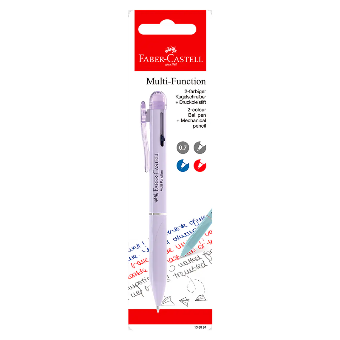 Portaminas Multifuncional 0,7 Mm + Boligrafo Azul-Rojo Faber Castell 1