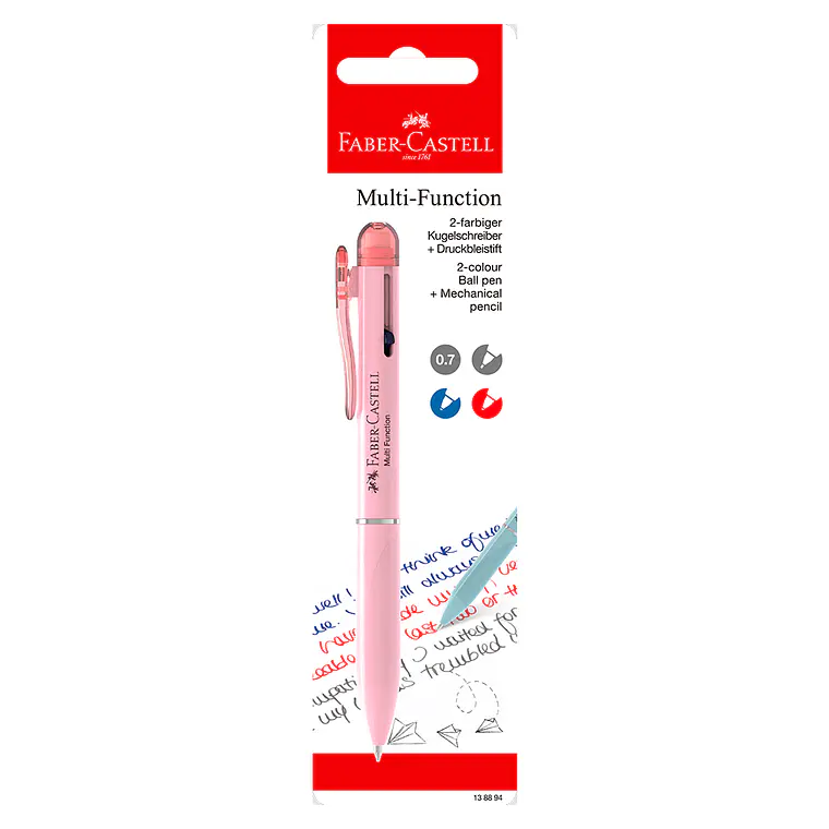 Portaminas Multifuncional 0,7 Mm + Boligrafo Azul-Rojo Faber Castell 3